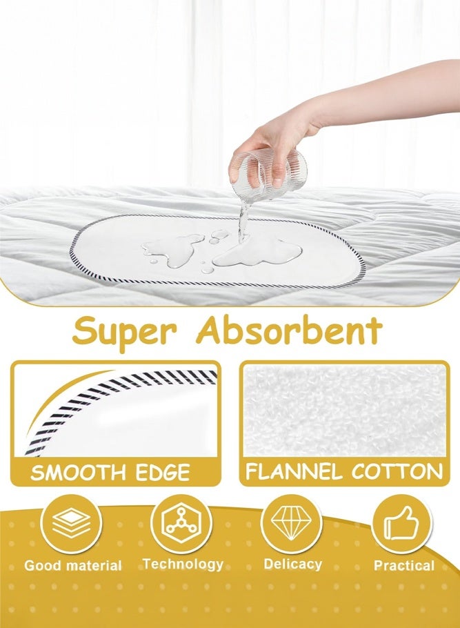 SHABILI 3PCS Baby Waterproof Changing Pad Liners for Newborns, Bamboo Fiber Leakproof Baby Changing Mat for Cribs Bassinets and Travel, Washable Changing Pad Cover Protects Mattress and Changing Table (White) - Image 4